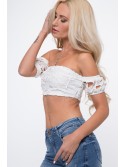 Creamy openwork Spanish top ZZ341 - Online store - Boutique